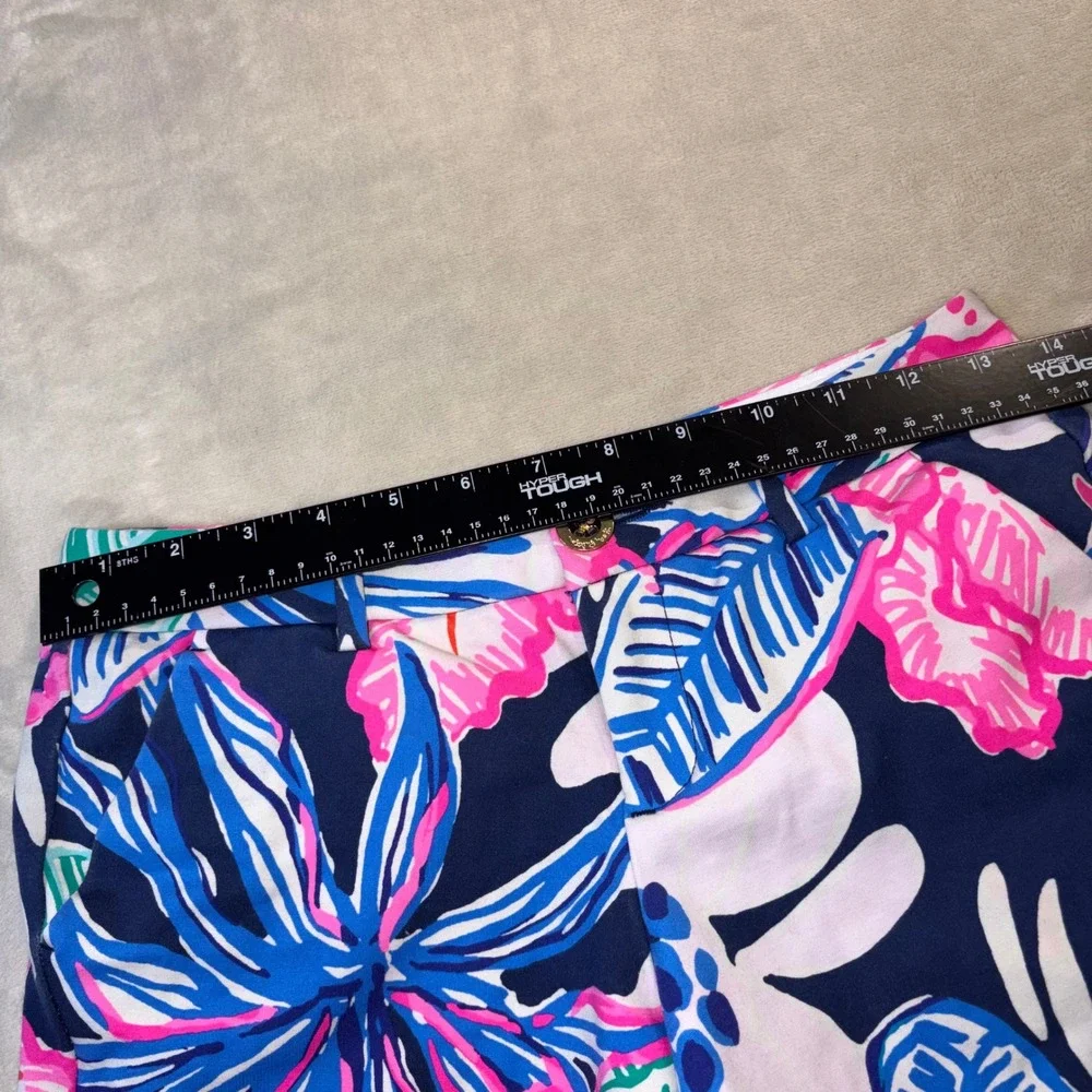 Lilly Pulitzer Callahan Shorts Blue Pink Floral Tropical Size 00